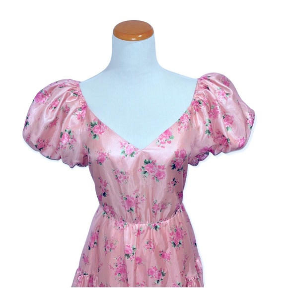 Love Shack Fancy x Target Cecile Puff Sleeve Floral Mini Pink Dress 2 Small - Picture 5 of 12